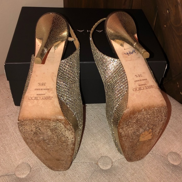 Jimmy Choo gold sling back - Picture 6 of 6